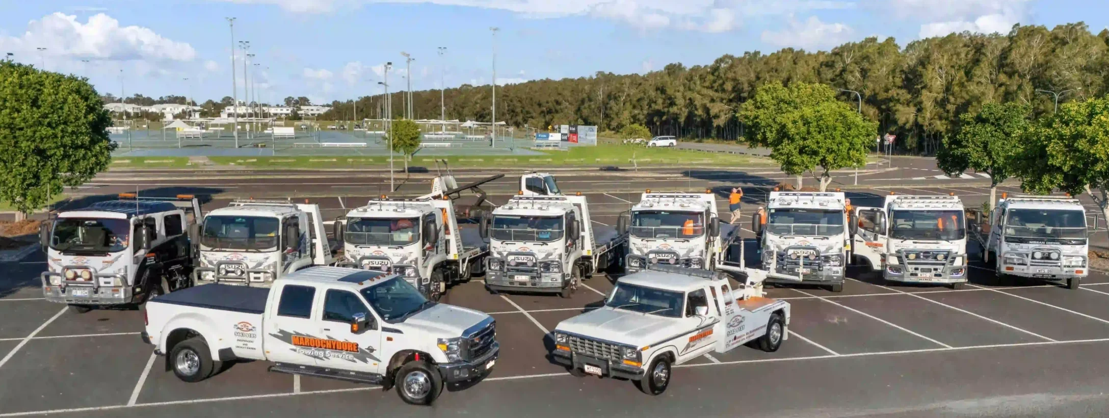 Maroochydore Towing fleet and team ready for 24 hour towing across the Sunshine Coast.